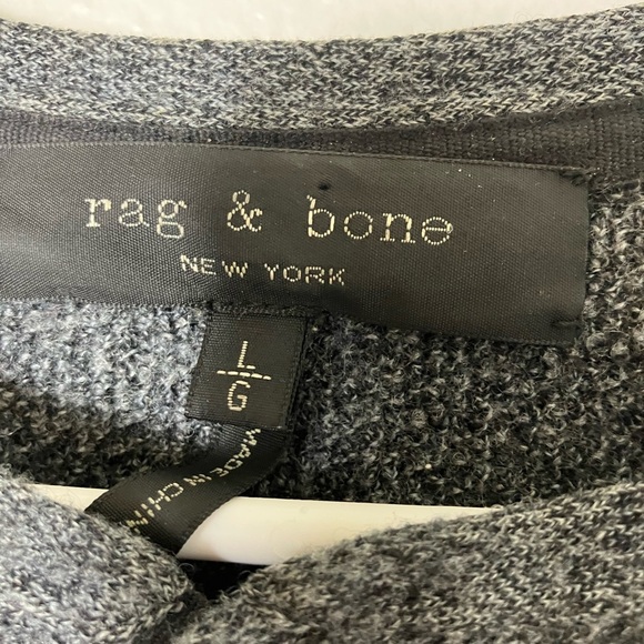 Rag & Bone Pullover Sweater Women’s Sz L Gray 1/4 Button Long Sleeves Casual‎ - Picture 2 of 8